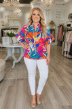 Tropical Flower Multi Color top