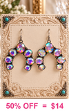 Bling AB Rhinestone squash blossom earrings