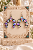 Bling AB Rhinestone squash blossom earrings