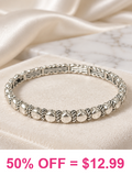 Thin Silver Studded stretch bracelet