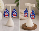 Liberty USA flag teardrop earrings