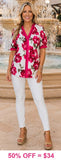 TOP #1 SELLER NEW Pink Floral Blouse