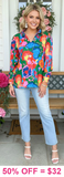 M, XL, 2X, 3X : Hummingbird Long Sleeve Top