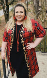* Red Plaid & Leopard Kimono *