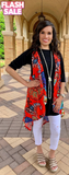 Tangerine Floral Long Vest