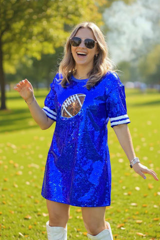 Blue sequin Football dress
