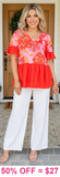 Pink & Orange Ruffle Top