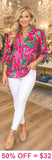 Pink & Green design top