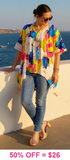 Floral Print Poncho Top - loose fit