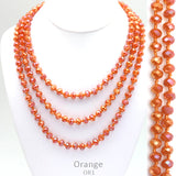 Orange Crystal Strand Layering 60" Necklace*