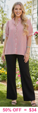 2X, 3X Red & White striped comfy blouse