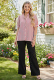 2X, 3X Red & White striped comfy blouse