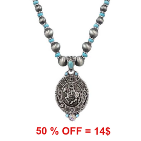 Western Rodeo Theme Beaded Necklace
