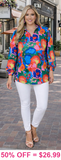 3X : Hummingbird Long Sleeve Top