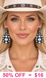 Western Bling Teardrop Concho Earrings