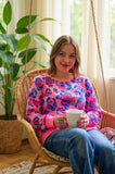 Pink & Blue Leopard Long Sleeve Top