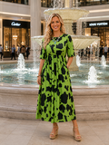 Black Spotted Lime Green Dress