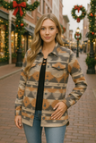 L,XL,2X,3X : Tan tribal coat