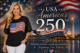 USA 250 Year Anniversary Sequin Flag Top 2026
