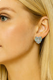 AB Iridescent Heart Stud Earrings
