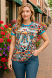 Thunderbird, Cactus, Tribal Print Graphic Tee Shirt