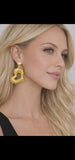 Gold Textured Heart stud earrings