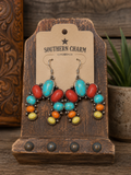 Colorful Stone Squash Blossom Earrings