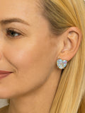 AB Iridescent Heart Stud Earrings