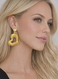 Gold Textured Heart stud earrings
