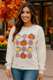 Pumpkin & Flowers Cream Long sleeve top