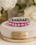 Pink Bling silver stretch bracelet