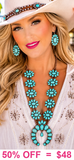 Grande Turquoise Squash Blossom Necklace