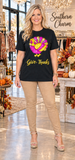 'Give Thanks' Sequin turkey Patch top