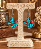 Turquoise & Brown Texas Earrings