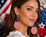 Stars & Stripes USA Flag teardrop earrings