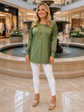 Olive green long sleeve with lace inserts