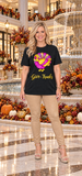 'Give Thanks' Sequin turkey Patch top