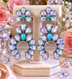 ** Big AB Bling Squash dangle earrings with turquoise stone