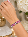Pink Bling silver stretch bracelet