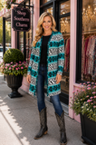 Turquoise Leopard & Tribal cardigan