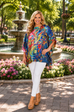Silky Colorful poncho top
