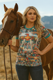 Thunderbird, Cactus, Tribal Print Graphic Tee Shirt