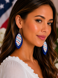 July 4th Star Glitter layered earrings