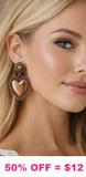 Copper burnished heart dangle earrings