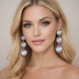 Bling Triple Heart dangle earrings