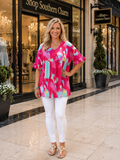 Pink Abstract baby doll top