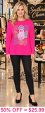 BOO Pink Halloween top with ghost