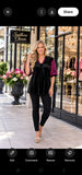 Black Velvet Pink embroidery blouse