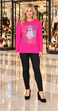 BOO Pink Halloween top with ghost