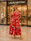 New 🍊 & Pink Floral Fall Dress